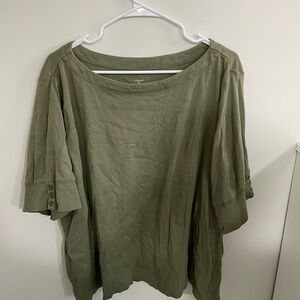 CJ Banks Sage Green Blouse